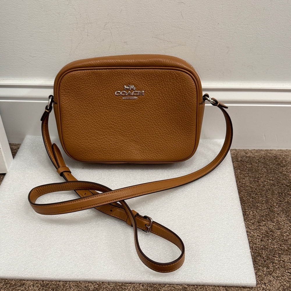 Coach Tan Pebbled Leather Crossbody Bag